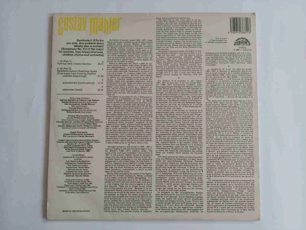 LP Gustav Mahler - Symphony No. 8 