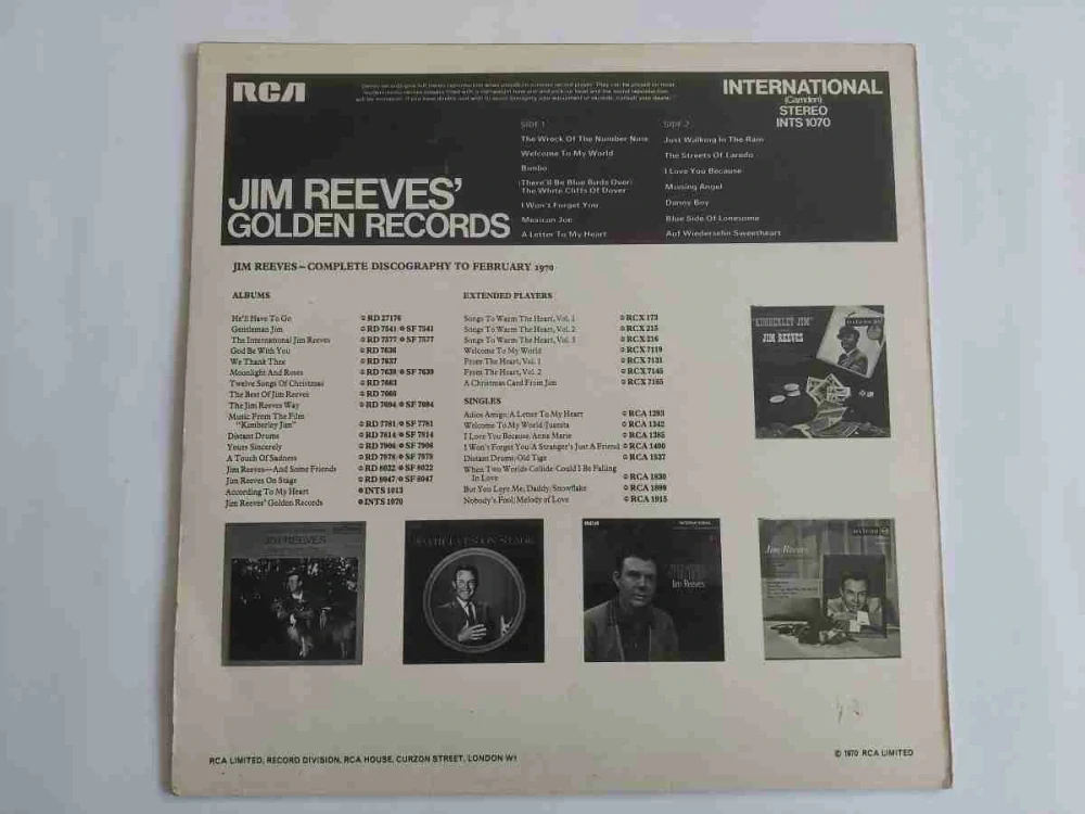 LP Jim Reeves Golden Records