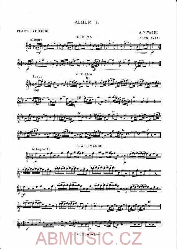 Vivaldi Album 1 - Flétna ( klarinet,housle) a klavír