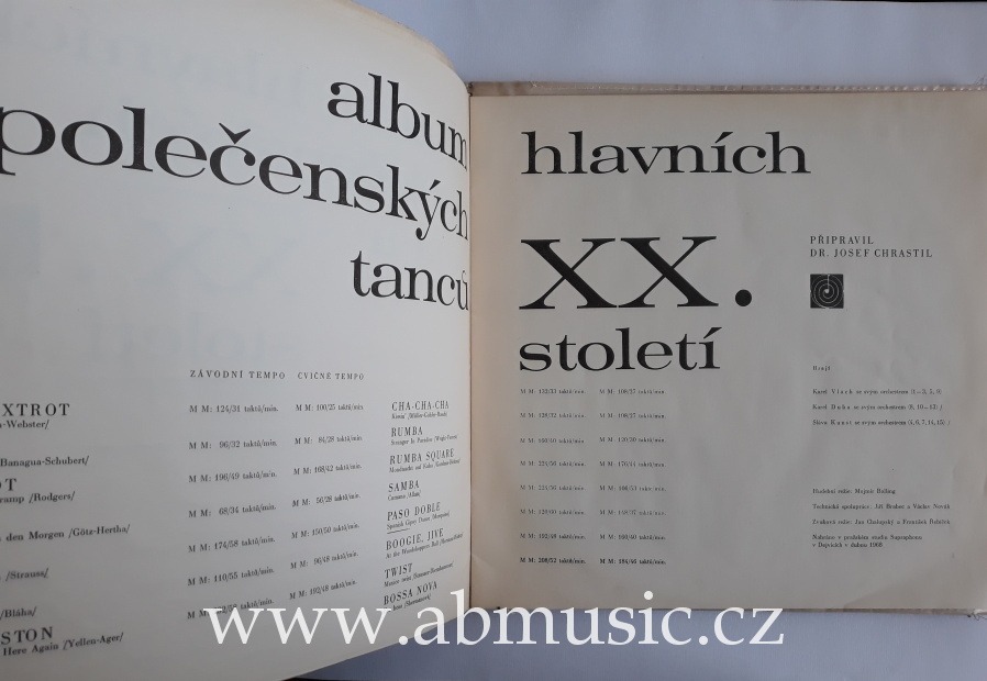 2 LP Album Hlavních Společenských Tanců 20. Století Karel Vlach