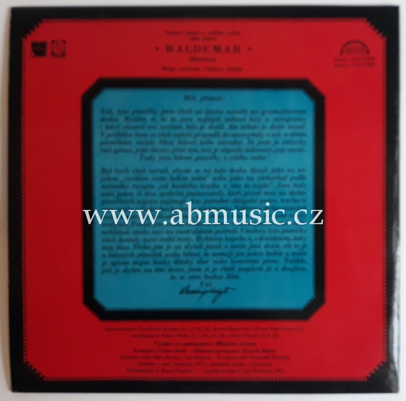 LP WALDEMAR MATUŠKA - Lidové písně 