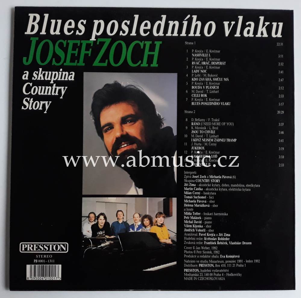 LP Josef Zoch - Blues posledního vlaku Vinyl