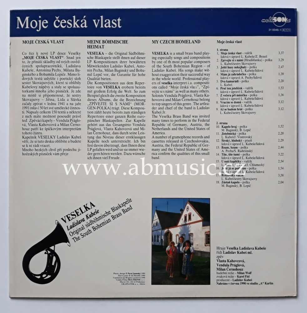 LP Moje česká vlast - Veselka Ladislava Kubeše 1990