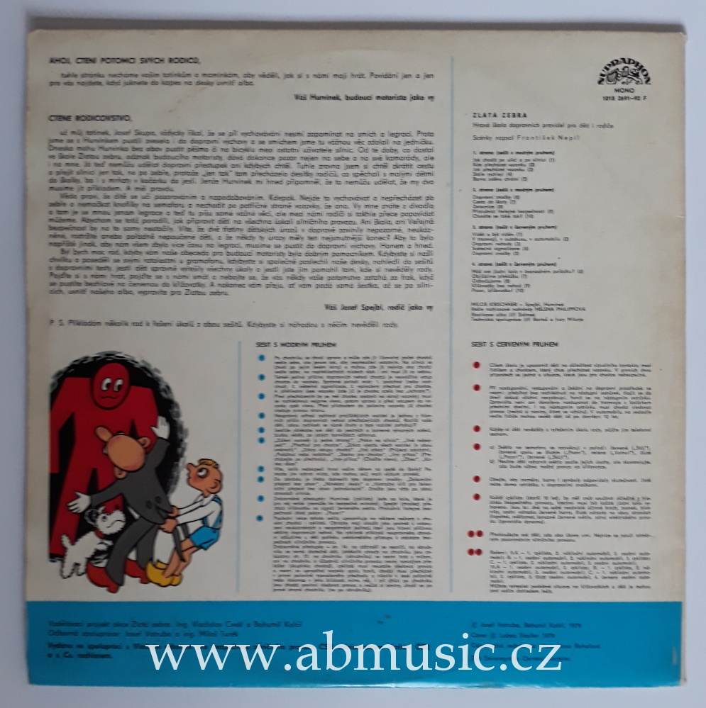 LP Spejbl a Hurvínek - Zlatá Zebra - Hravá Škola Dopravních Pravidel Pro Děti I Rodiče - František Nepil