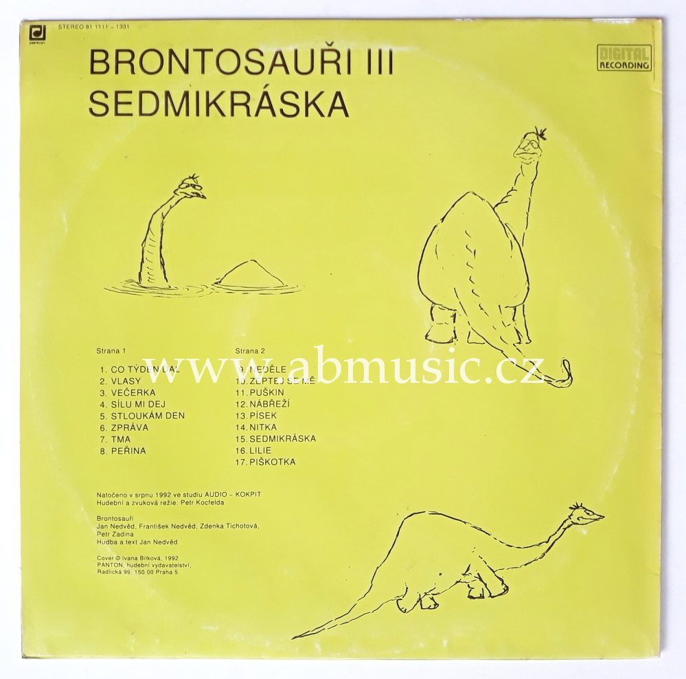 LP Brontosauři III - Sedmikráska Vinyl
