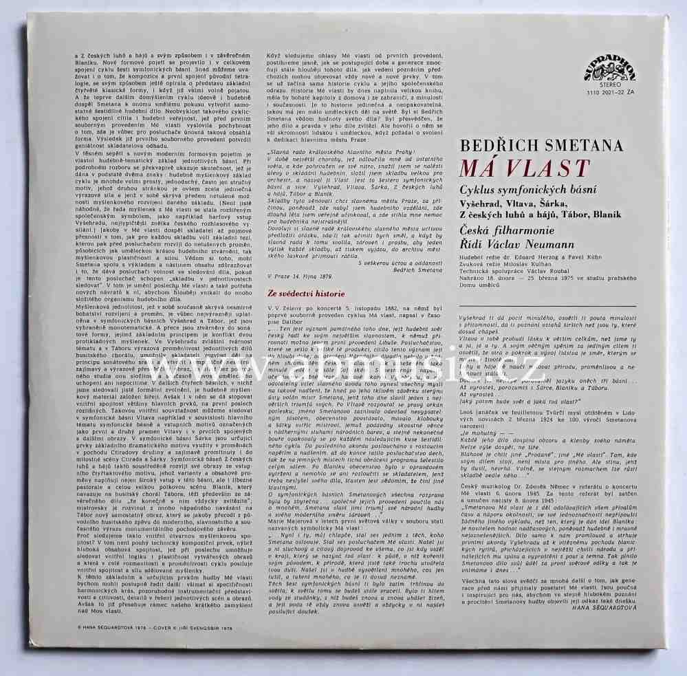 2 LP Bedřich Smetana - Má vlast - Václav Neumann