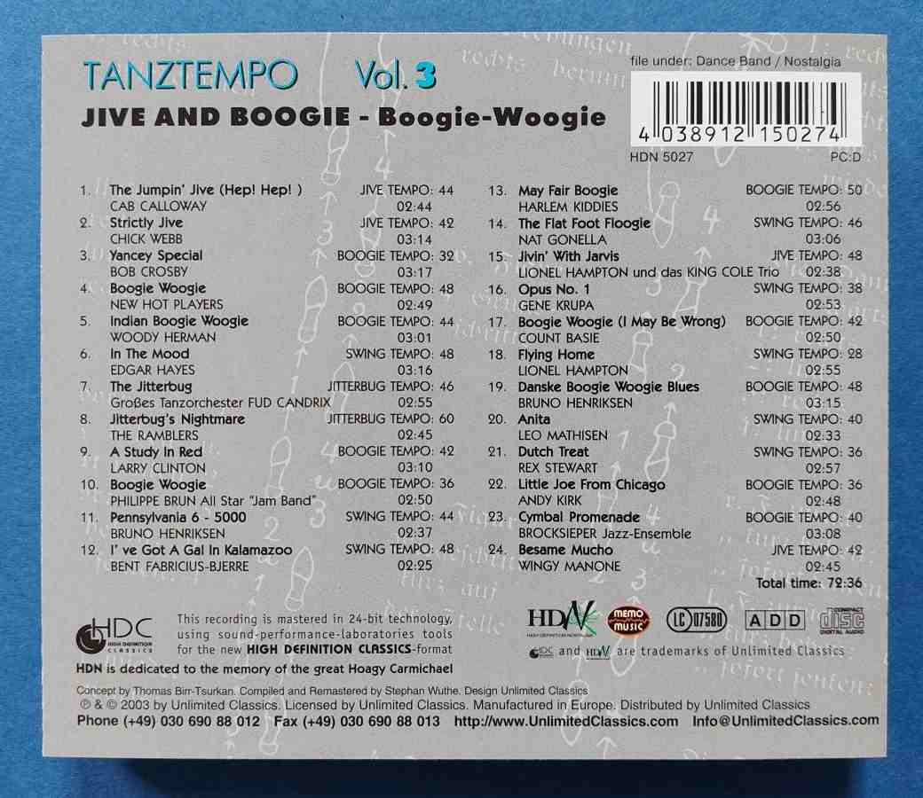 TANZTEMPO VOL.3 - JIVE AND BOOGIE