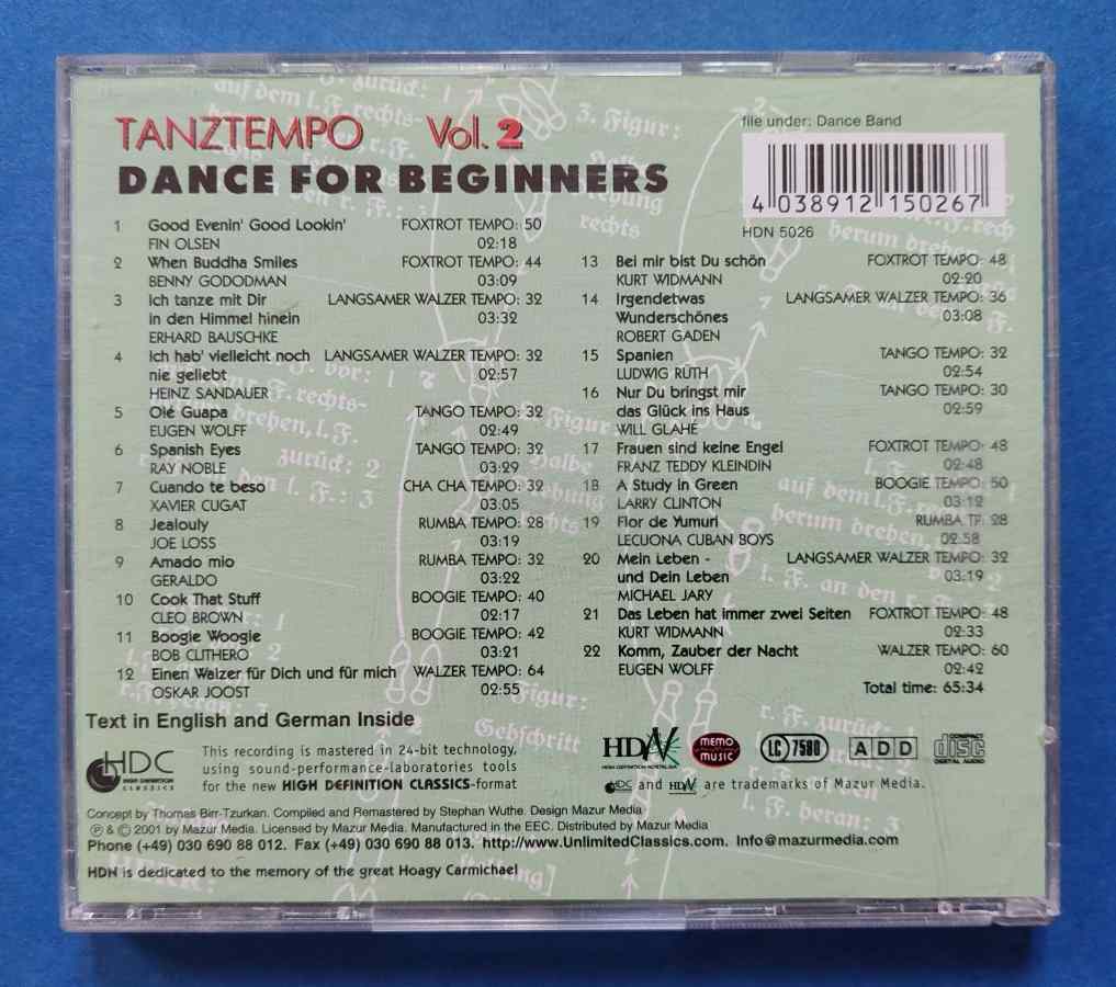TANZTEMPO VOL.2 - DANCE FOR BEGINNERS