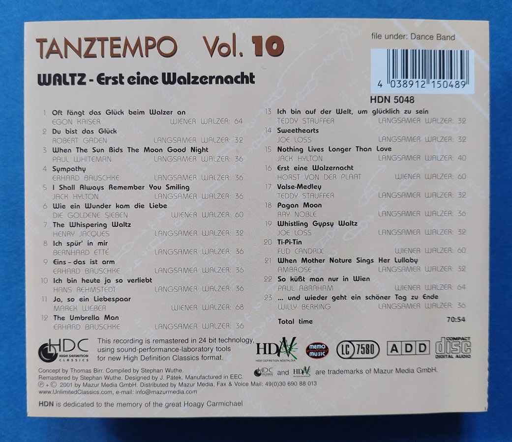 TANZTEMPO VOL.10 - WALTZ