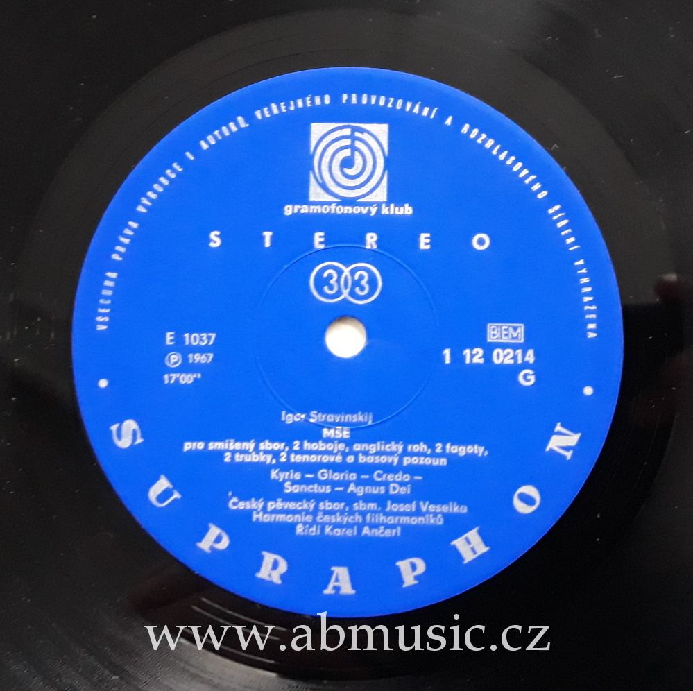 LP Igor Stravinskij - Kantáta Mše Karel Ančerl