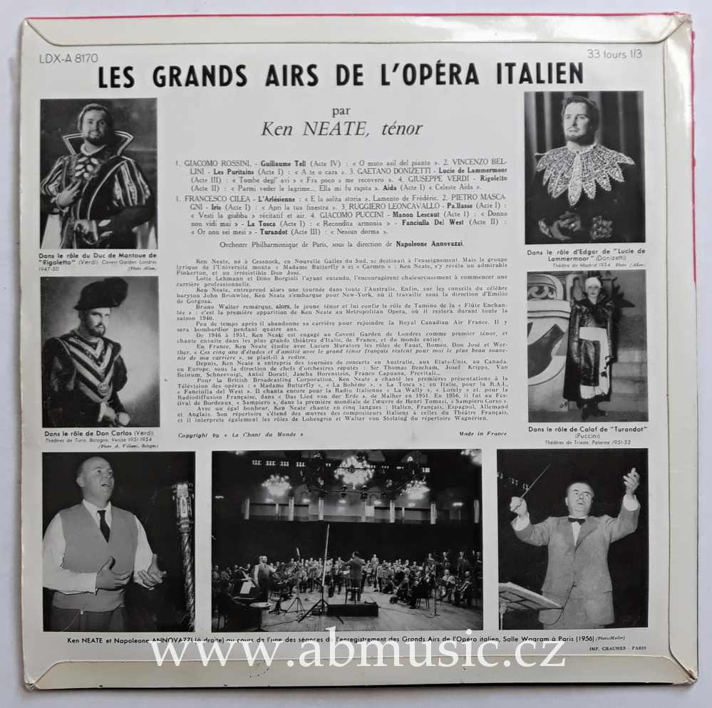 LP Les Grands Airs de L´opera italien par Ken Neate Ténor
