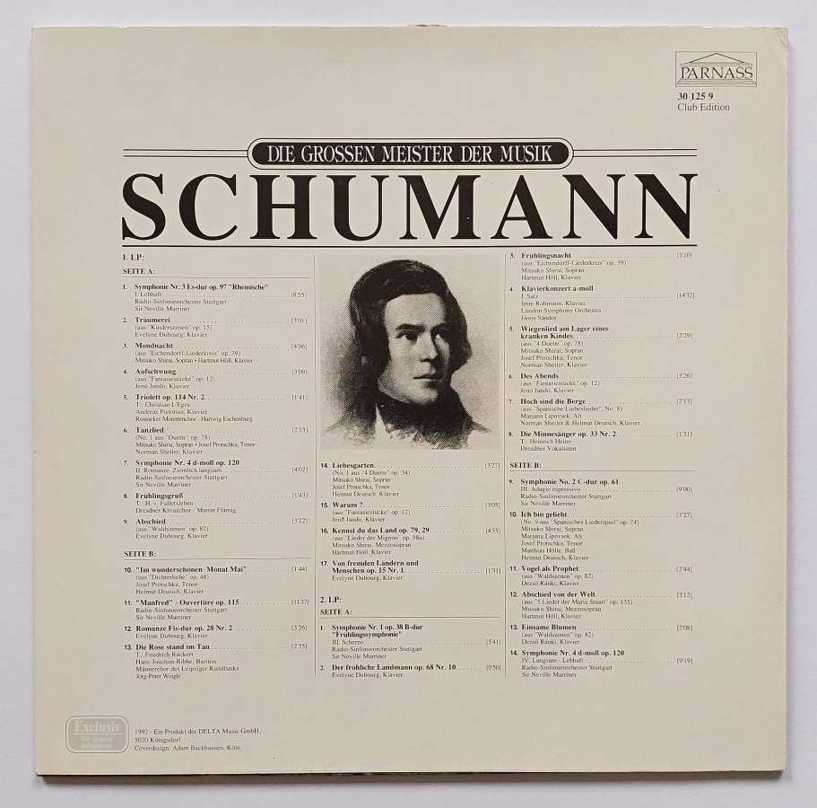2 LP ROBERT SCHUMANN - DIE GROSSEN MEISTER DER MUSIK