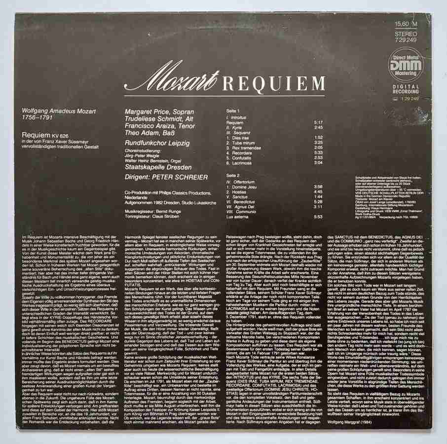LP Wolfgang Amadeus Mozart - REQUIEM