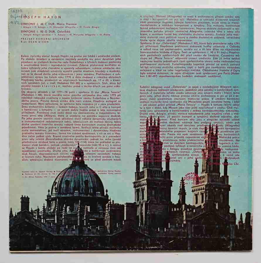 LP Joseph Haydn - Symfonie G dur č. 92 Oxfordská