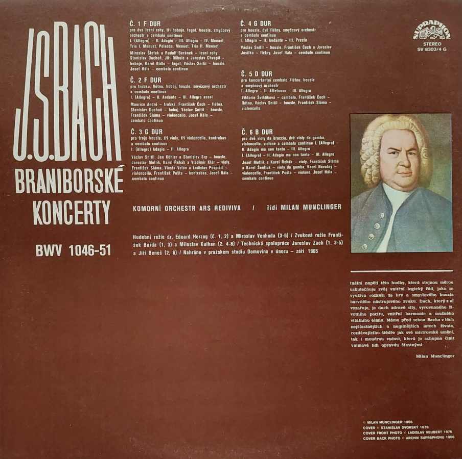 2 LP Johann Sebastian Bach - Braniborské koncerty