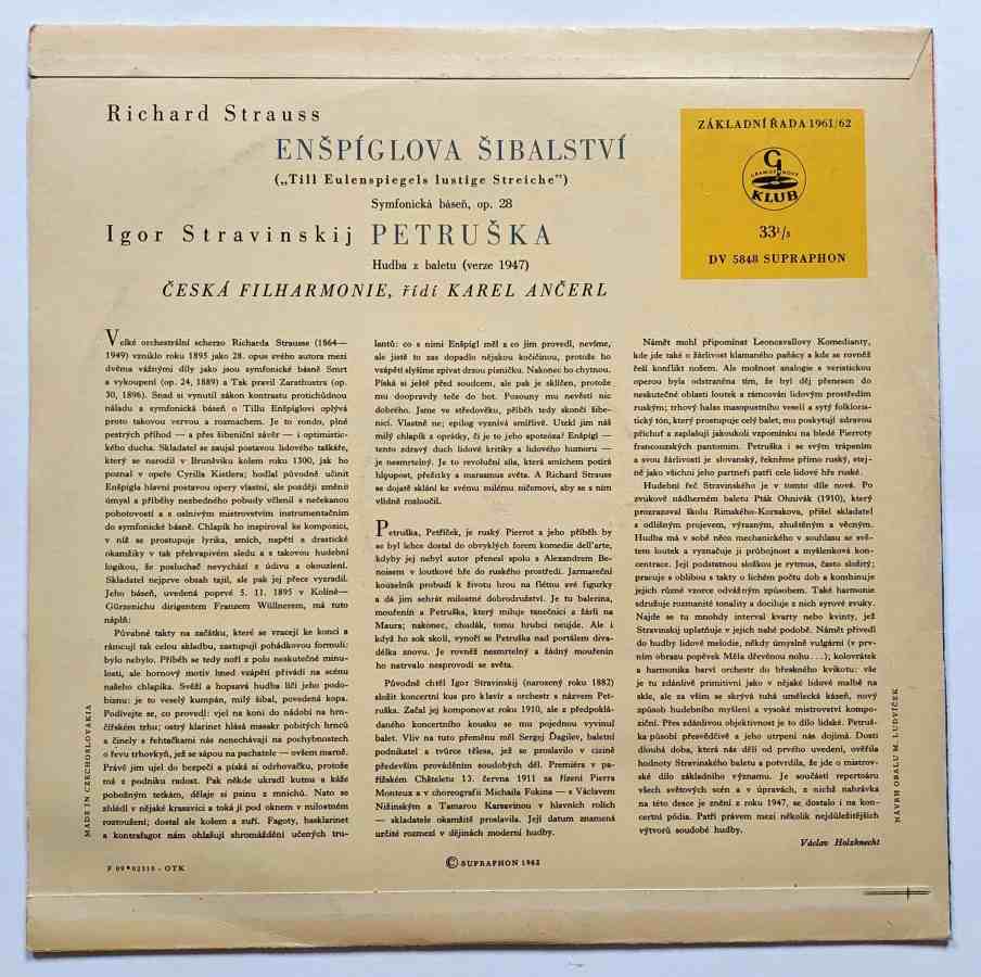 LP Richard Strauss - Enšpígl šibalství