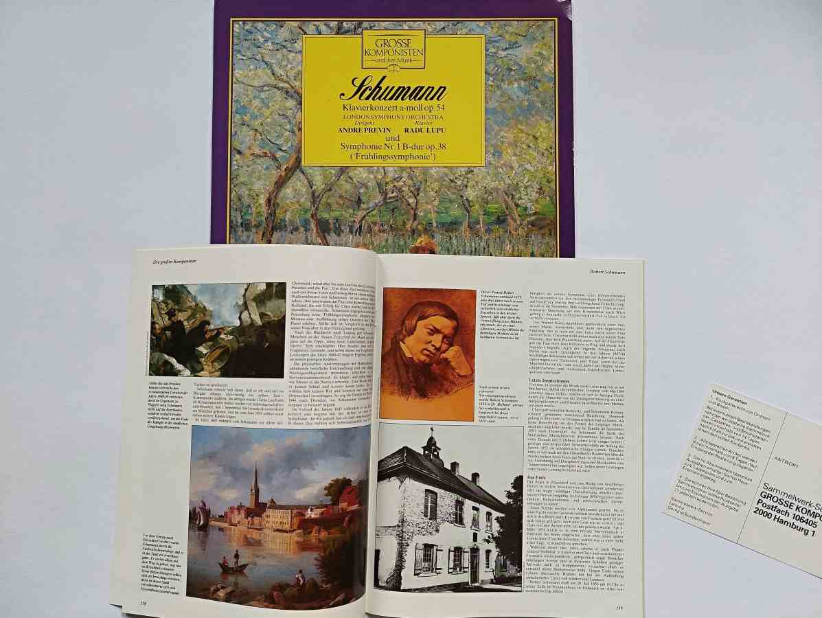 LP ROBERT SCHUMANN - Klavierkonzert a-moll op. 54 , Symphonie Nr. B-dur op. 38