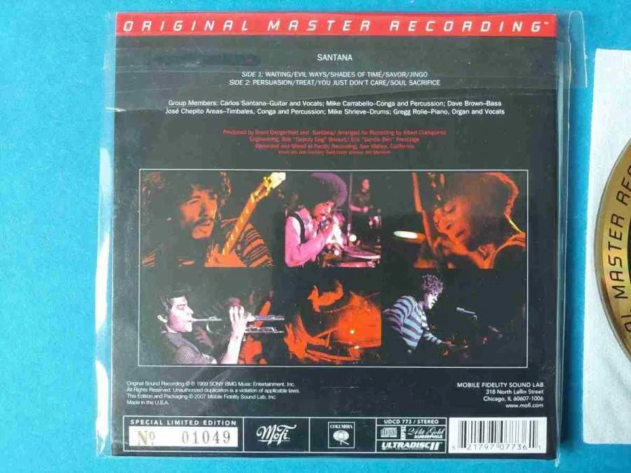 CD SANTANA I MOBILE FIDELITY MFSL 24 Kt. GOLD CD UDCD 773 LTD no. 1049 
