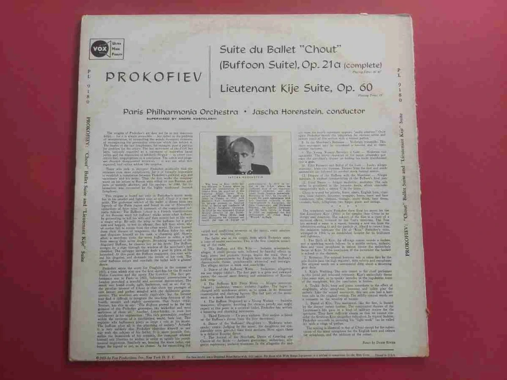 LP Prokofiev - Suite Du Ballet "Chout"