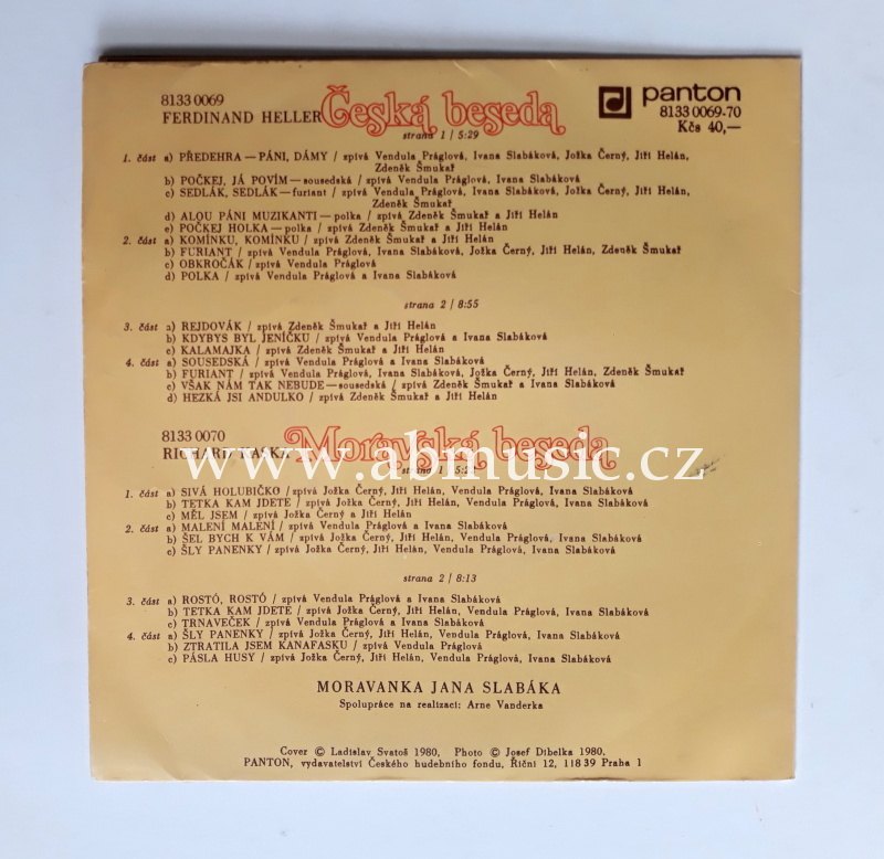 2 EP Moravanka Jana Slabáka ‎– Česká Beseda , Moravská Beseda