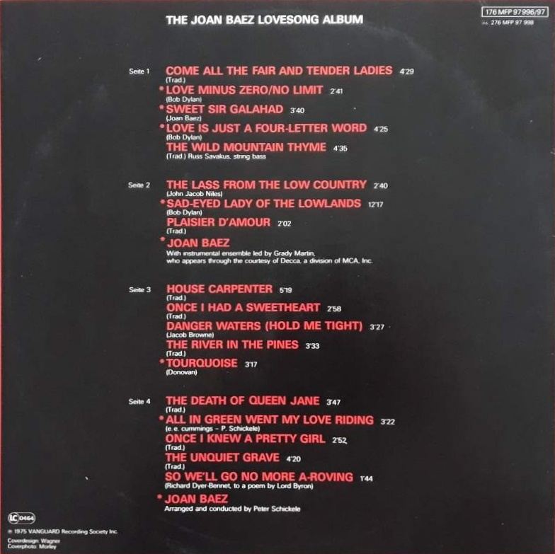 LP Joan Baez - Love song album