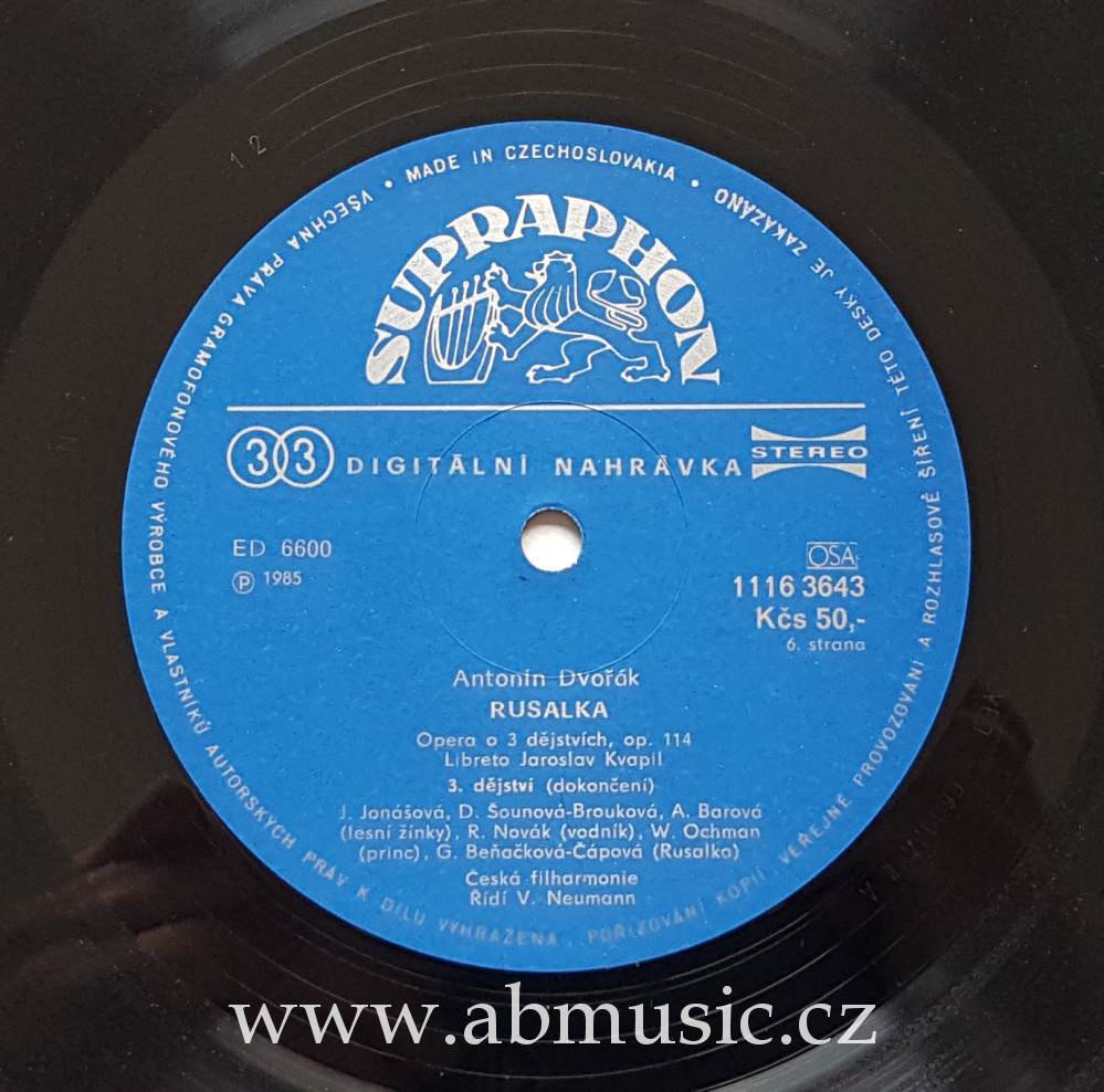 3 LP Antonín Dvořák - RUSALKA 