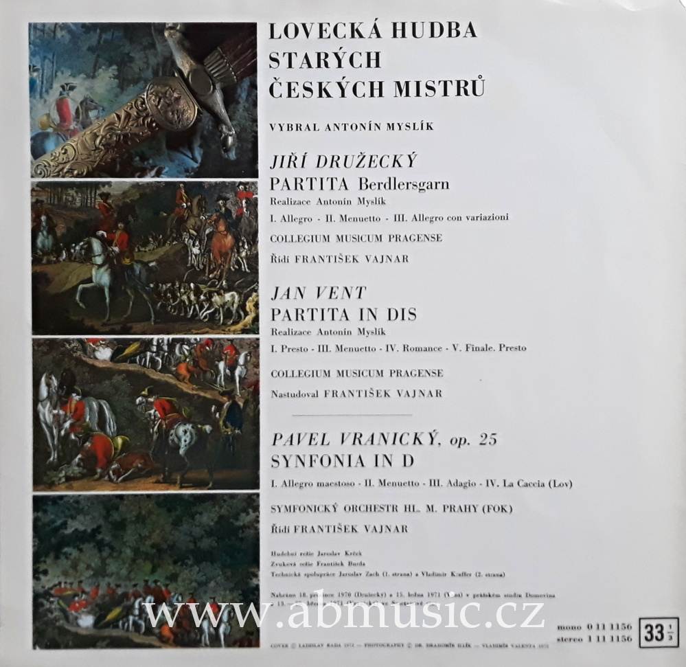LP Lovecká hudba starých českých mistrů