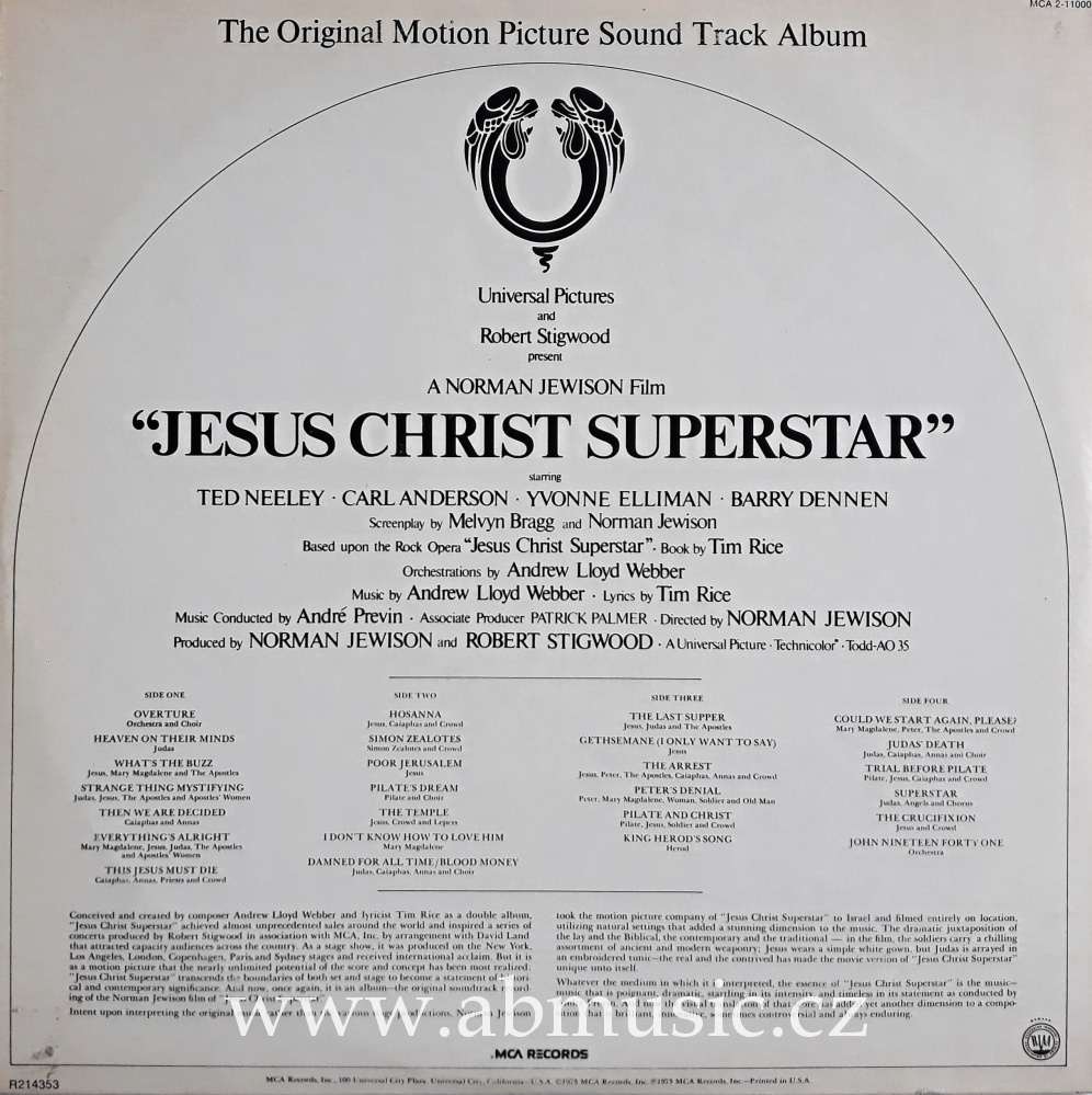 2 LP Jesus Christ Superstar - The Original Motion Picture Sound Track Album RARE 