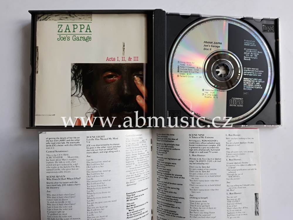 2 CD Frank Zappa Joe's Garage I, II, & III Globus