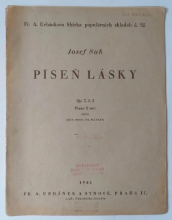 Josef Suk - Píseň Lásky pro klavír
