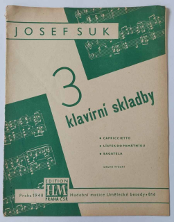 Josef Suk - 3 klavírní skladby druhé vydání