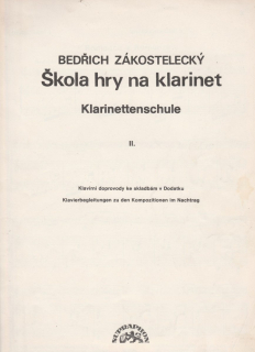 Bedřich Zákostelecký - Škola hry na klarinet Klavírní doprovody II.