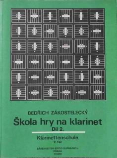 Bedřich Zákostelecký - Škola hry na klarinet 2 původní obsáhlé vydání