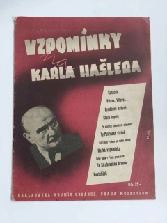 Vzpomínky na Karla Hašlera - noty pro klavír s textem