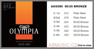 Struny Olympia AGS 580 pro akustickou kytaru 012